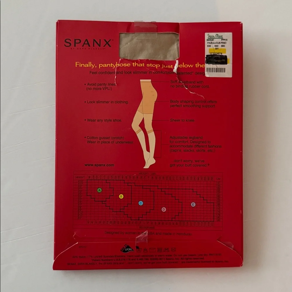 Spanx By Sara Blakely Footless Bodyshaping Pantyhose Original Nude Size B New_3